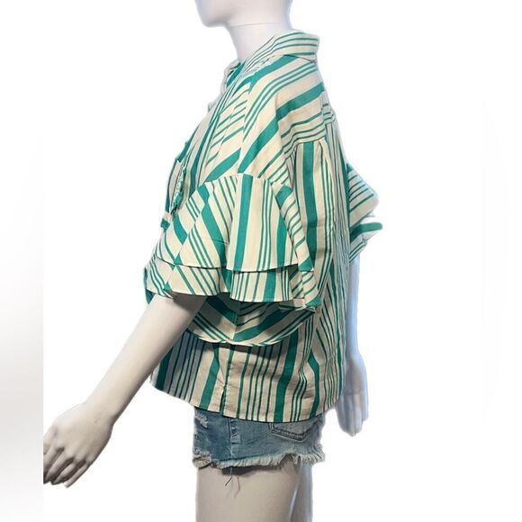 Retro Striped Button Down Shirt NWOT - Picture 4 of 12